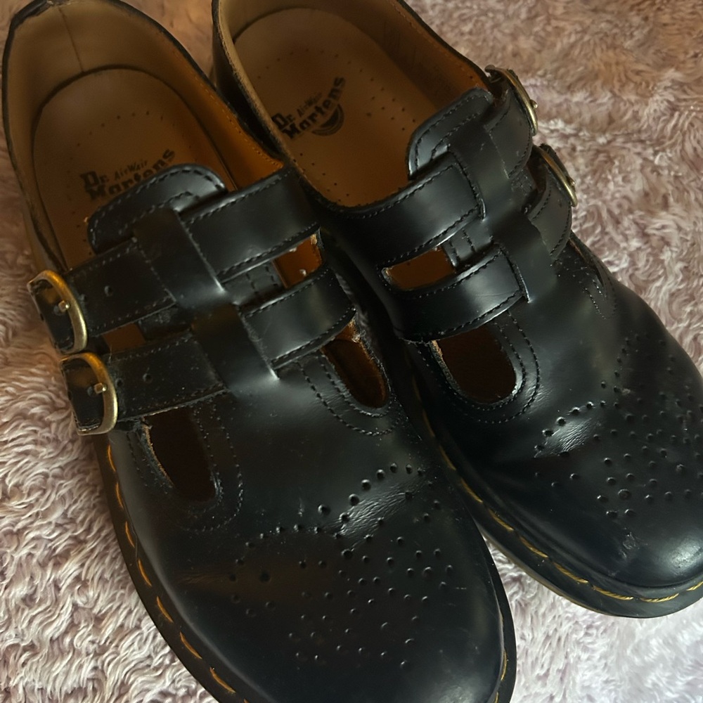 Dr. Martens Black Dress Shoes with Velcro Straps